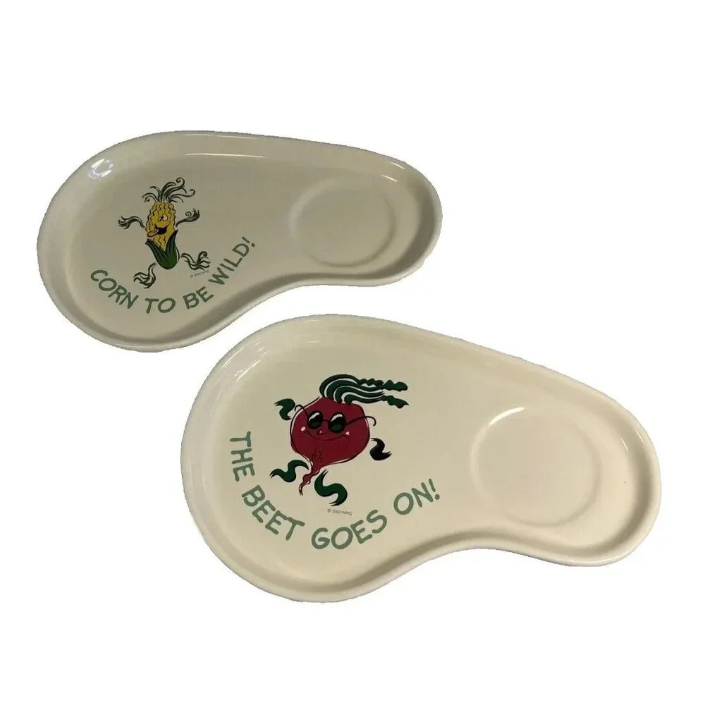 Vintage 2003 WMG the Beet Goes On and Corn To Be Wild Lunch/Snack Plates